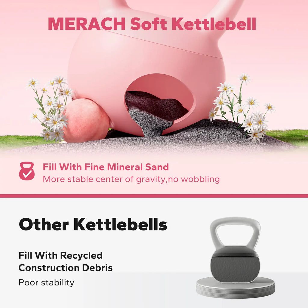 Merach Soft Kettlebell with Handle for Weightlifting Conditioning Strength and Core Training, Weightlifting Kettlebell for Home Gym, Fitness Equipment Summervibes