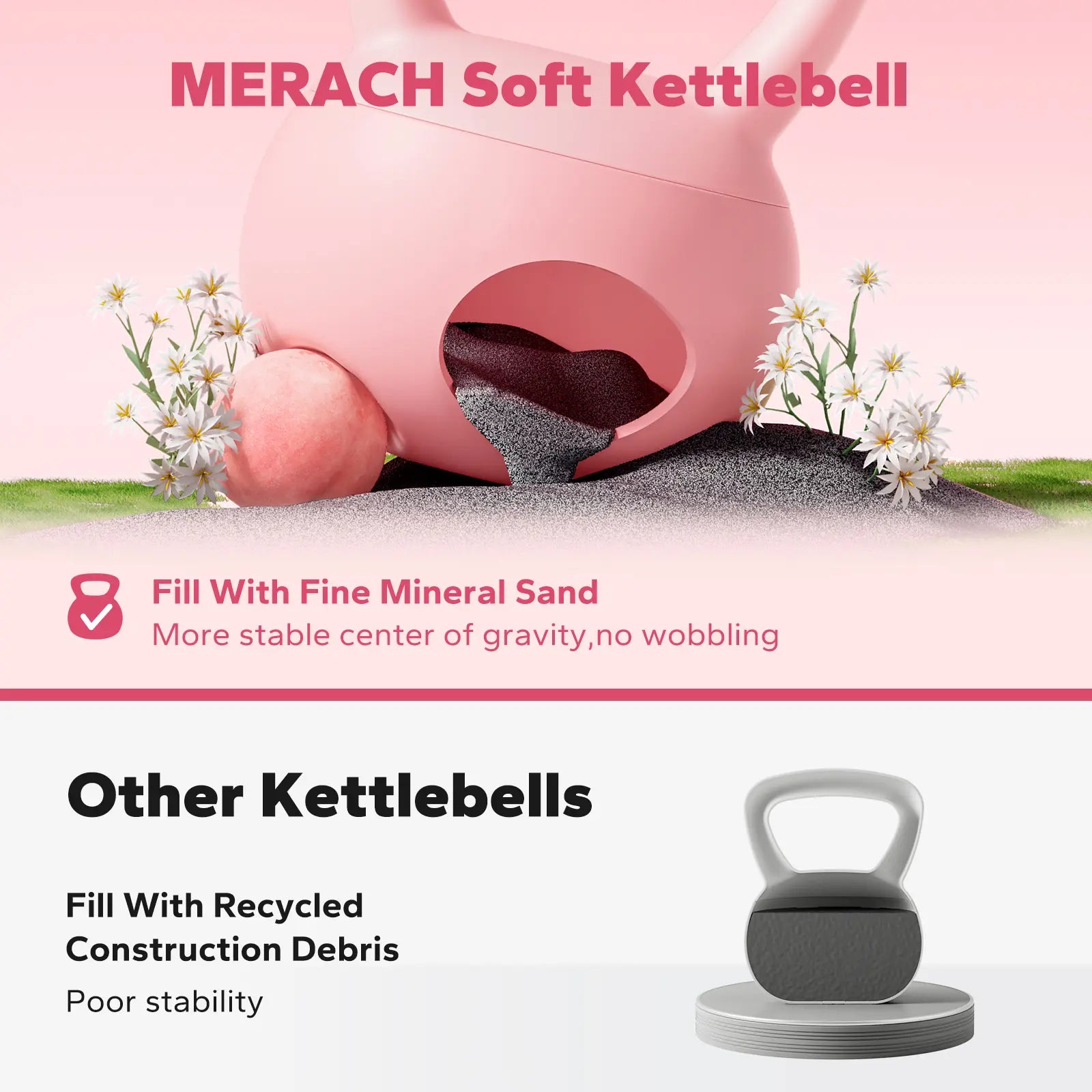 Merach Soft Kettlebell with Handle for Weightlifting Conditioning Strength and Core Training, Weightlifting Kettlebell for Home Gym, Fitness Equipment Summervibes