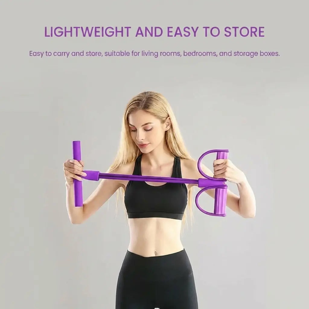 Ultimate 6-Tube Fitness Resistance Band with Foot Pedals – Portable, Elastic, and User-Friendly for All Fitness Levels!