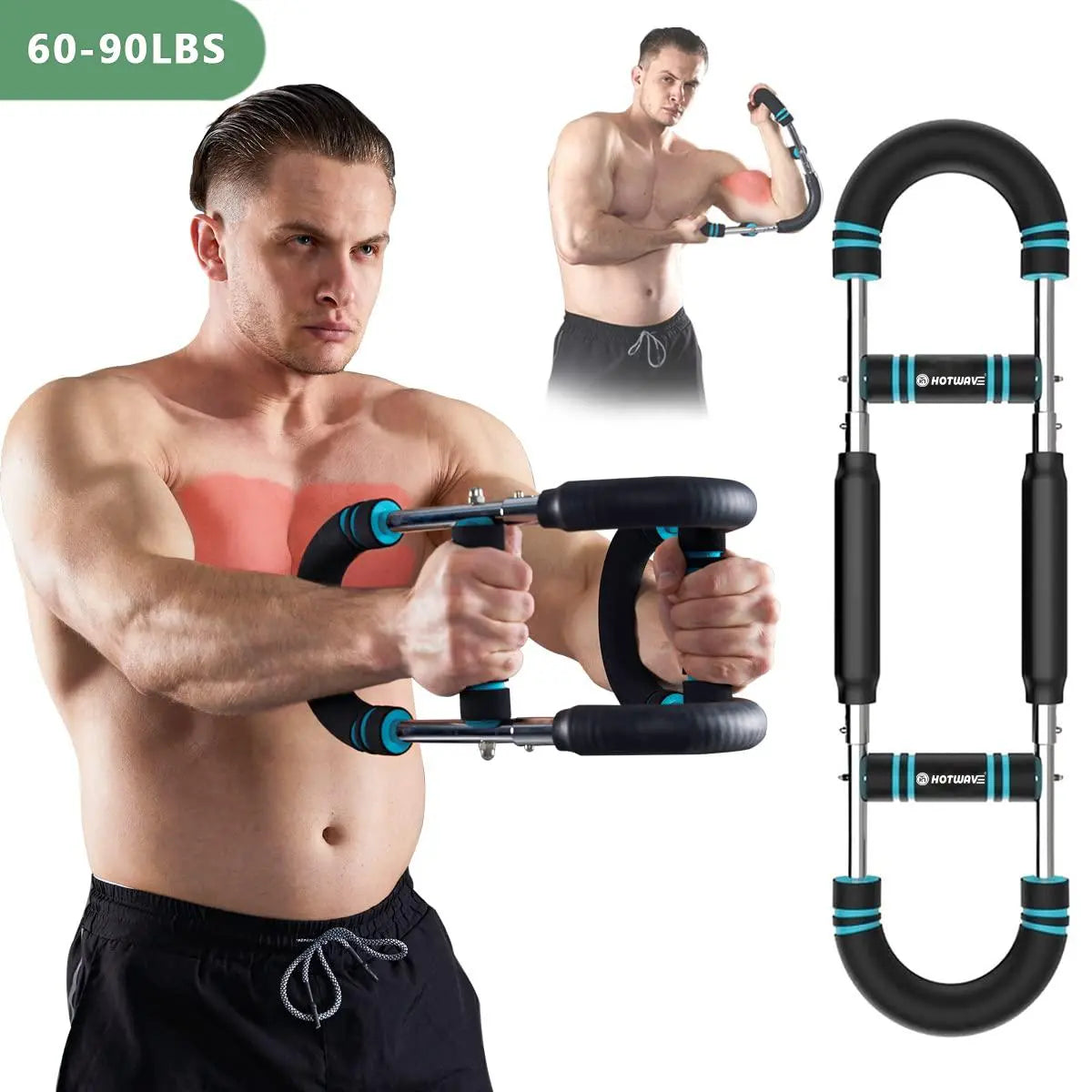 HOTWAVE Arm Trainer, Adjustable Chest Workout Equipment, Arm Trainer for Men, Chest Trainer for Men, Shoulder Muscle Training, Portable Spring Resistance Home Fitness Equipment Summerwins Fathersdaygift