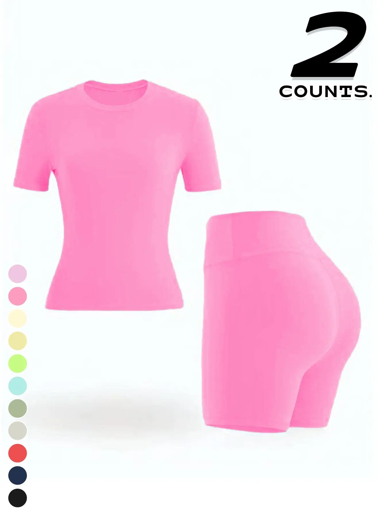 Elevate Your Workout: Women's Comfortable Outdoor Sport Set - Breathable Short Sleeve & Shorts in Vibrant Colors for Running, Yoga, and Casual Wear