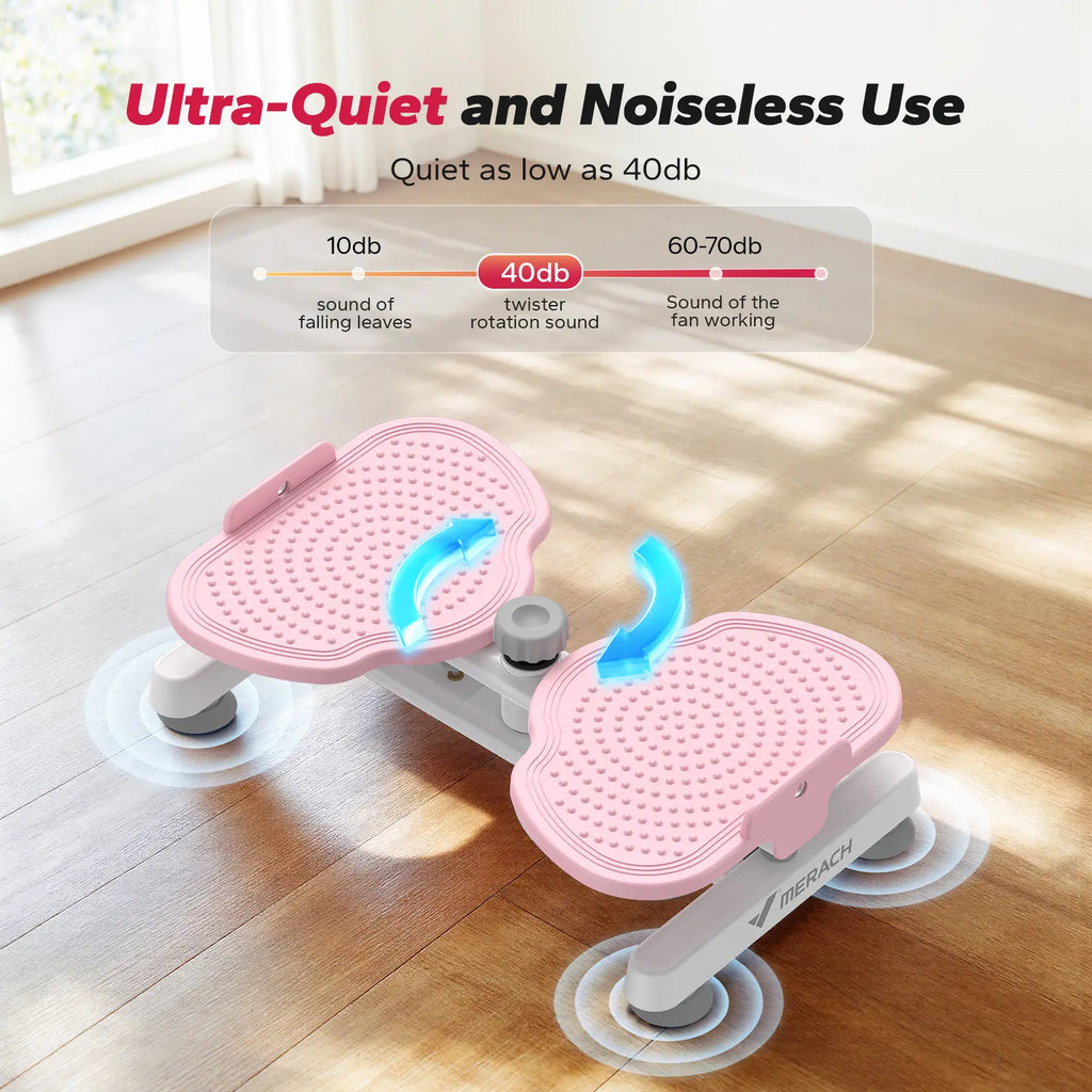 Merach Waist Twist Machine Toned Abs Waist Twister Can Stand with Feet Apart Double Non-Slip No Noise Use Exercise Equipment Abdominal Roller Workout Summervibes